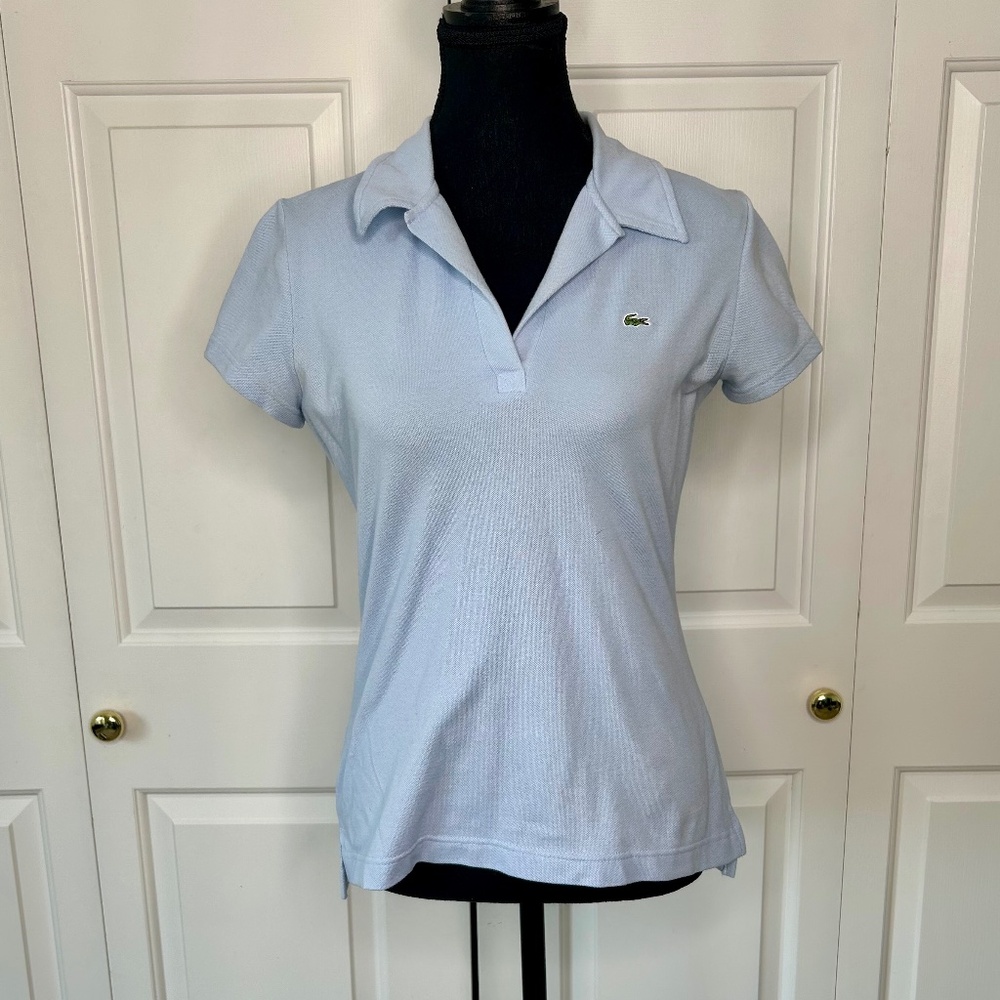 Lacoste Light Blue Collared Polo Shirt in Size 40 /L